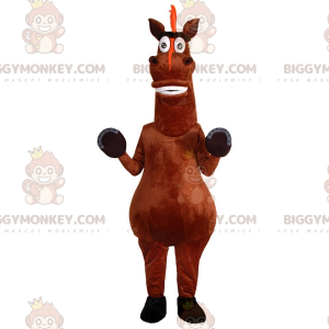 Costume de mascotte BIGGYMONKEY™ de cheval marron très amusant.