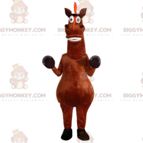 Erittäin hauska ruskea hevosen BIGGYMONKEY™ maskottiasu.