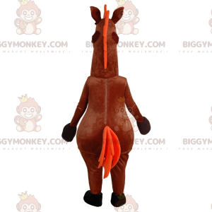 Fato de mascote BIGGYMONKEY™ de cavalo castanho muito