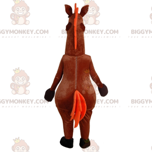 Meget sjovt brun hest BIGGYMONKEY™ maskot kostume. heste