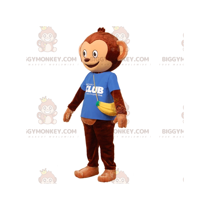 Kostium maskotka brązowa małpa BIGGYMONKEY™ z woreczkiem