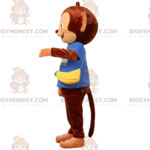 Brown Monkey BIGGYMONKEY™ Mascot Costume with Banana Bag -