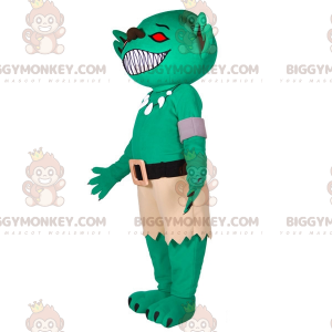 Traje de mascote de monstro alienígena verde alienígena