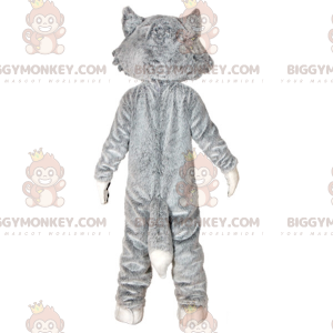 Gray and White Wolf BIGGYMONKEY™ Mascot Costume. Wolfdog