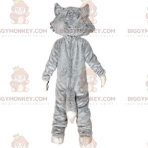 Disfraz de mascota BIGGYMONKEY™ de lobo gris y blanco. Disfraz