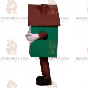 Disfraz de mascota BIGGYMONKEY™ de casa gigante verde y marrón
