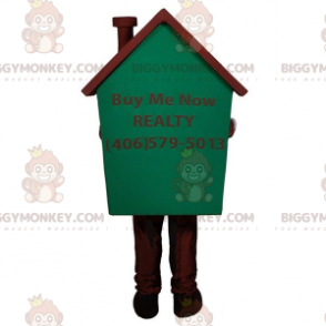 Costume de mascotte BIGGYMONKEY™ de maison géante verte et