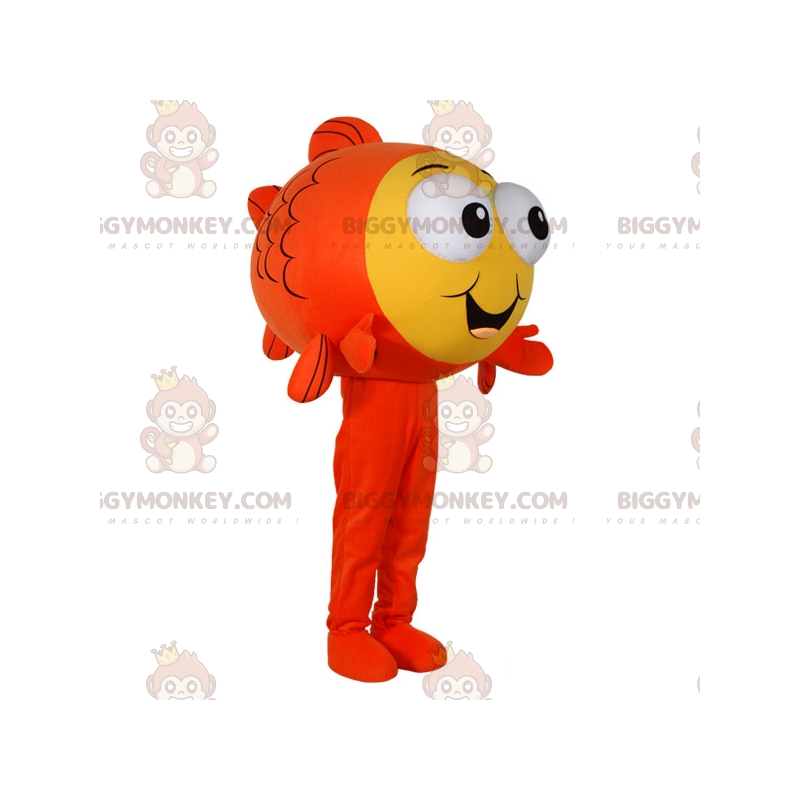 Orange og gul fisk BIGGYMONKEY™ maskotkostume med Googly Eyes -