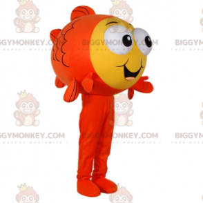 Traje de mascote de peixe laranja e amarelo BIGGYMONKEY™ com