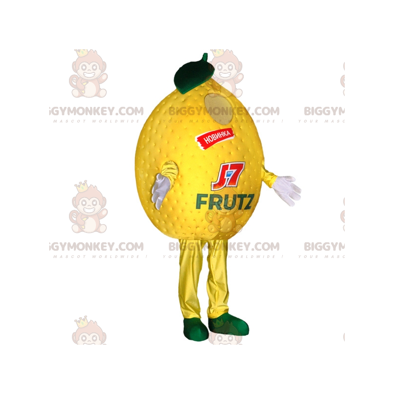 Costume de mascotte BIGGYMONKEY™ de citron jaune géant. Costume