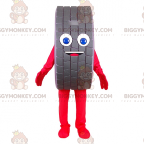 Super Smiling Giant Tire BIGGYMONKEY™ Mascot Costume. Car Wheel