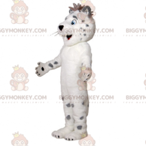 Costume de mascotte BIGGYMONKEY™ de tigre blanc et gris mignon