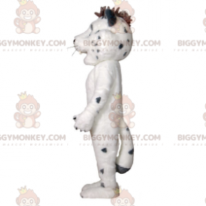 BIGGYMONKEY™ Cute Soft And Furry White And Gray Tiger Mascot