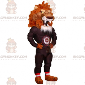 BIGGYMONKEY™ Mascot Costume Very Muscular Intimidating Lion In