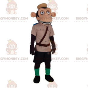Monkey BIGGYMONKEY™ Mascot Costume In Zookeeper Explorer Outfit