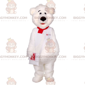 Disfraz de mascota de peluche blanco BIGGYMONKEY™ con monedero