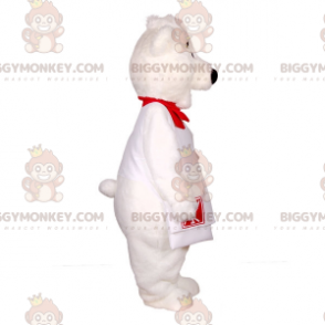 Disfraz de mascota de peluche blanco BIGGYMONKEY™ con monedero