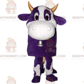 BIGGYMONKEY™ mascottekostuum van de beroemde wit-paarse Milka