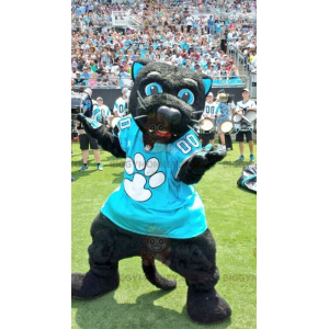 Big Black and Blue Cat BIGGYMONKEY™ mascottekostuum -