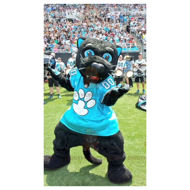 Big Black and Blue Cat BIGGYMONKEY™ mascottekostuum -