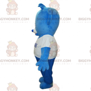 Blue and White Teddy Bear BIGGYMONKEY™ Mascot Costume. Nestle