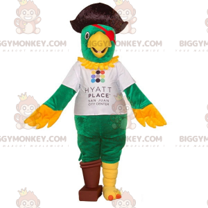 Fato de mascote BIGGYMONKEY™ de papagaio vestido de pirata.