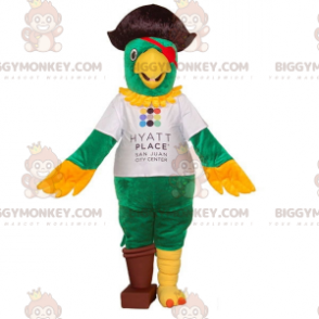 BIGGYMONKEY™ costume mascotte di pappagallo vestito da pirata.