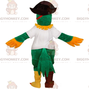 Kostým maskota BIGGYMONKEY™ papouška oblečeného jako pirát.
