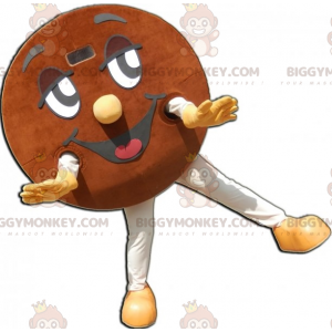 Brown Smiling Giant Round Cookie BIGGYMONKEY™ Mascot Costume –