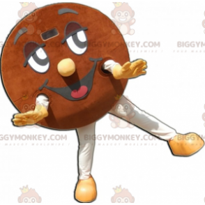 Costume mascotte BIGGYMONKEY™ gigante sorridente marrone -