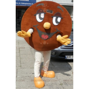 Brown Smiling Giant Round Cookie BIGGYMONKEY™ Mascot Costume –