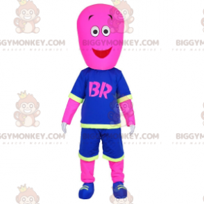 Pink Man BIGGYMONKEY™ Mascot Costume Dressed In Basketball