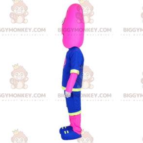 Disfraz de mascota Pink Man BIGGYMONKEY™ vestido con traje de