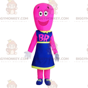BIGGYMONKEY™ Mascottekostuum voor vrouwelijke roze sneeuwpop
