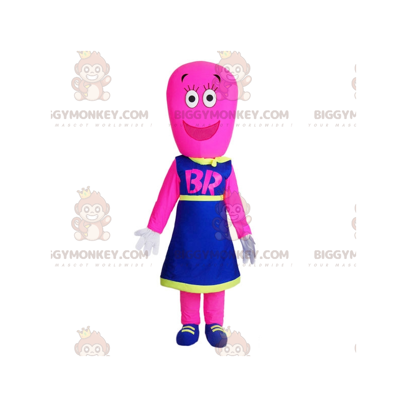 BIGGYMONKEY™ Costume da mascotte Pupazzo di neve rosa femminile