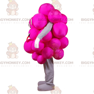 Στολή μασκότ BIGGYMONKEY™ Pink Grapes. Εορταστική ροζ στολή
