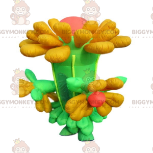 Jätte uppblåsbar blomma BIGGYMONKEY™ maskotdräkt. blomma kostym