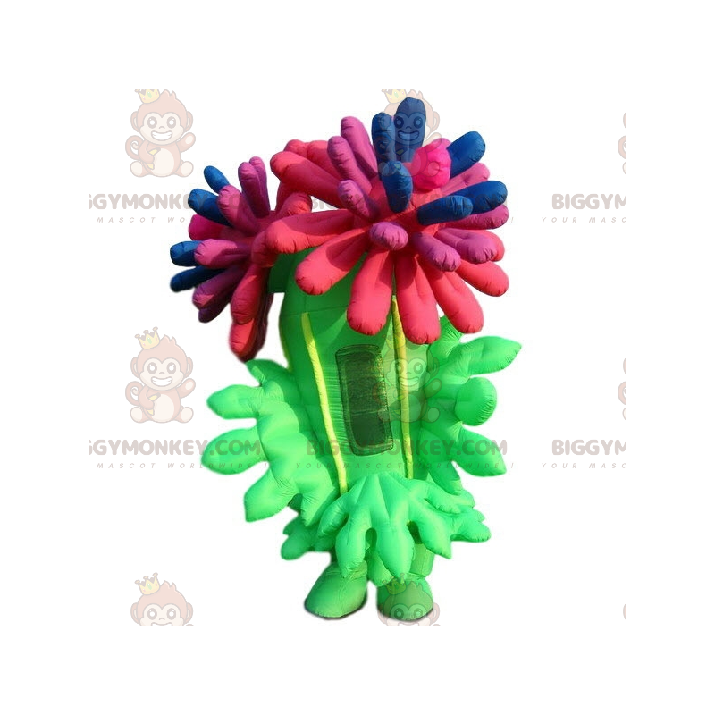 Traje inflável da mascote da flor BIGGYMONKEY™. flor colorida