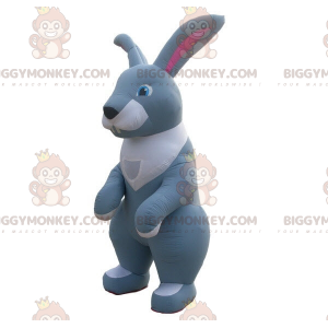 Costume de mascotte BIGGYMONKEY™ de lapin gonflable gris et