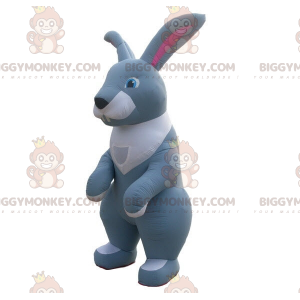 Disfraz de mascota de conejito inflable gigante gris y blanco