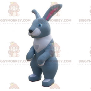 Costume de mascotte BIGGYMONKEY™ de lapin gonflable gris et