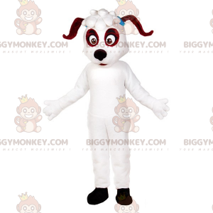 Weißer und brauner Hund BIGGYMONKEY™ Maskottchen-Kostüm.