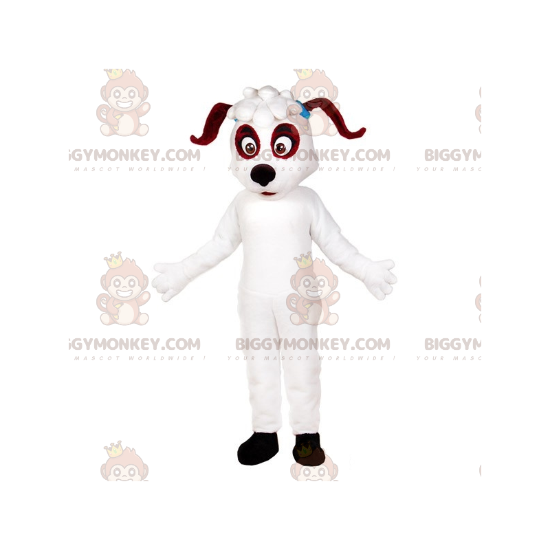 Hvid og brun hund BIGGYMONKEY™ maskotkostume. hundekostume -