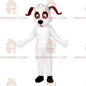 Traje de mascote BIGGYMONKEY™ para cachorro branco e marrom.