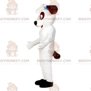 Costume de mascotte BIGGYMONKEY™ de chien blanc et marron.