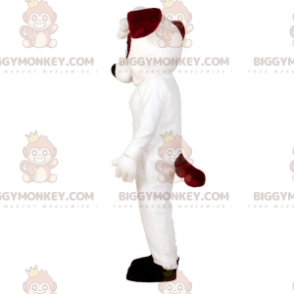 Costume de mascotte BIGGYMONKEY™ de chien blanc et marron.