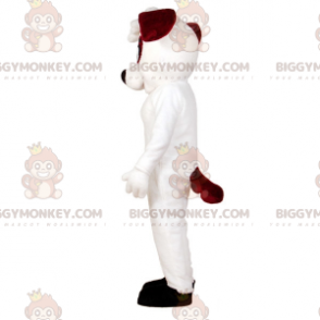 Costume mascotte BIGGYMONKEY™ cane bianco e marrone. costume da