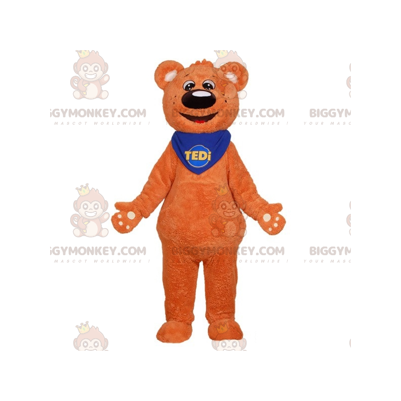 Morbido e carino orsacchiotto arancione costume mascotte