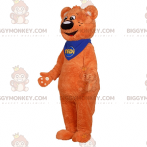 Zacht en schattig oranje teddybeer BIGGYMONKEY™ mascottekostuum