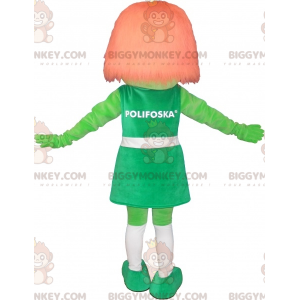 Costume da mascotte BIGGYMONKEY™ per ragazza verde con capelli